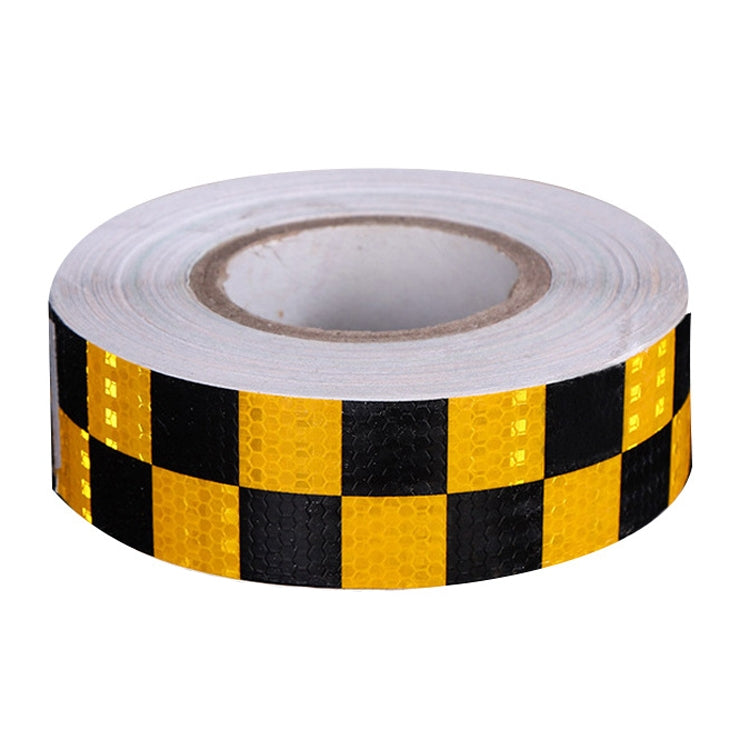 PVC Lattice Reflective Belt Generic Film Traffic Safety Facilities Anti-Collision Warning Stickers(Yellow Black) - Warning Sticker by buy2fix | Online Shopping UK | buy2fix