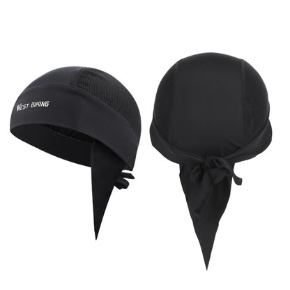 West Biking Summer Ice Silk Pirate Cap Riding Cap Men And Women  Outdoor Windproof Sunscreen Headgear, Size: Free Size(Triangle Towel Black) - Protective Helmet & Masks by WEST BIKING | Online Shopping UK | buy2fix