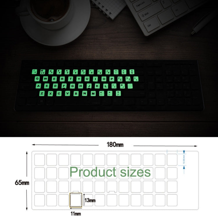 3 PCS Luminous Keyboard Stickers Notebook Desktop Computer Keyboard Stickers(Hebrew) - Silicone / Sticker by buy2fix | Online Shopping UK | buy2fix