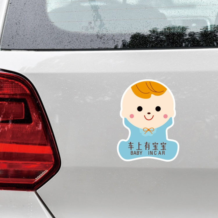 10 PCS There Is A Baby In The Car Stickers Warning Stickers Style: CT203 Baby O Boy Triangle Magnetic Stickers - Warning Sticker by buy2fix | Online Shopping UK | buy2fix