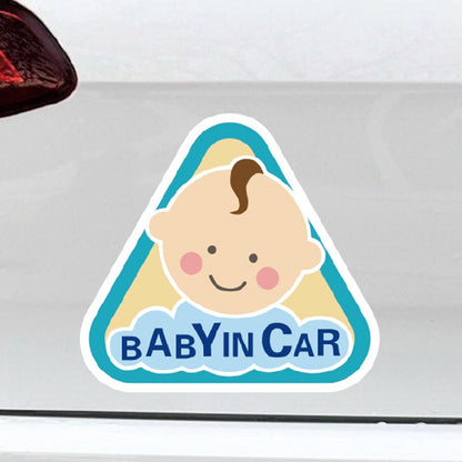 10 PCS There Is A Baby In The Car Stickers Warning Stickers Style: CT203 Baby O Boy Triangle Magnetic Stickers - Warning Sticker by buy2fix | Online Shopping UK | buy2fix