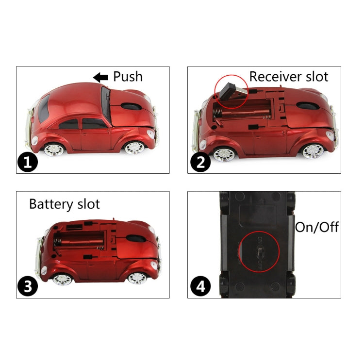 CM0010B 1200 DPI 3-keys Car Shape Wireless Mouse(Red) - Wireless Mice by buy2fix | Online Shopping UK | buy2fix