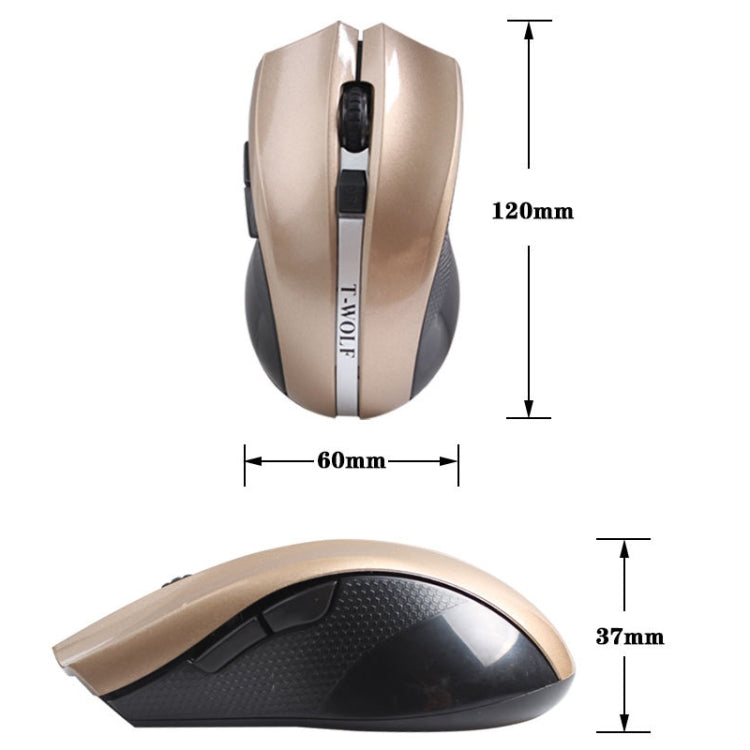 T-WOLF Q5 2.4GHz 5-Buttons 2000 DPI Wireless Mouse Silent And Non-Light Gaming Office Mouse For Computer PC Laptop(Red) - Wireless Mice by T-WOLF | Online Shopping UK | buy2fix