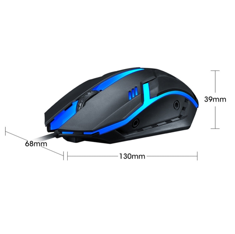 2 PCS T-WOLF V1 USB Interface 3-Buttons 1200 DPI Wired Mouse 7-Color Backlit Gaming Mouse, Cable Length: 1.35m - Wired Mice by buy2fix | Online Shopping UK | buy2fix