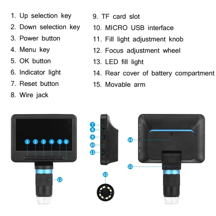 5 Inch Electron Microscope 1080P HD USB Repair Inspection Magnifying Glass - Digital Microscope by buy2fix | Online Shopping UK | buy2fix