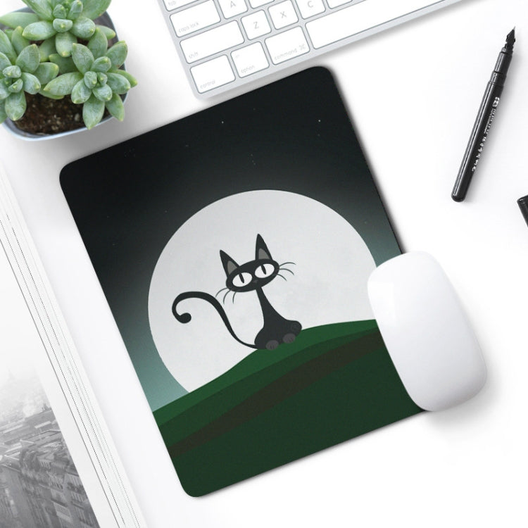 6 PCS Non-Slip Mouse Pad Thick Rubber Mouse Pad, Size: 21 X 26cm(Moon Black Cat) - Mouse Pads by buy2fix | Online Shopping UK | buy2fix