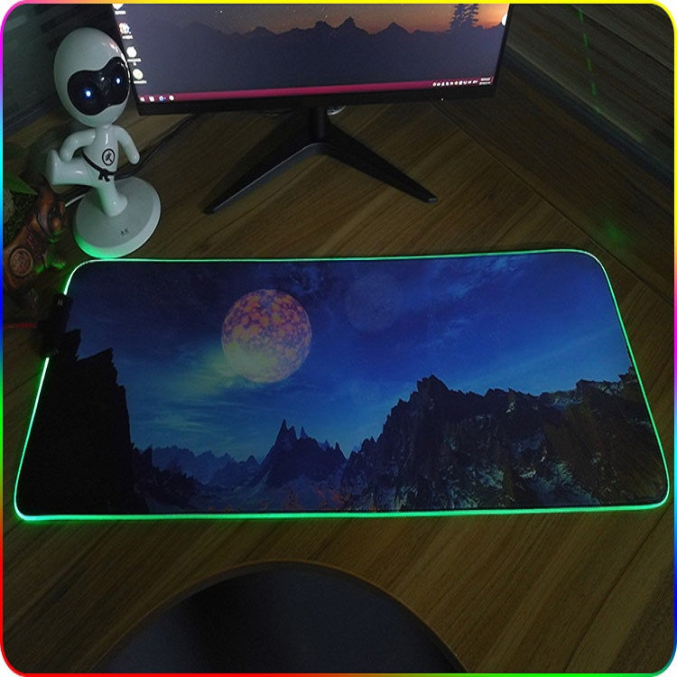 260x390x3mm F-01 Rubber Thermal Transfer RGB Luminous Non-Slip Mouse Pad(Snow Peak) - Mouse Pads by buy2fix | Online Shopping UK | buy2fix