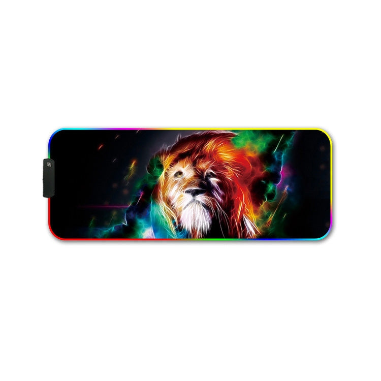 300x350x4mm F-01 Rubber Thermal Transfer RGB Luminous Non-Slip Mouse Pad(Colorful Lion) - Mouse Pads by buy2fix | Online Shopping UK | buy2fix