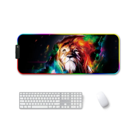 350x600x3mm F-01 Rubber Thermal Transfer RGB Luminous Non-Slip Mouse Pad(Colorful Lion) - Mouse Pads by buy2fix | Online Shopping UK | buy2fix