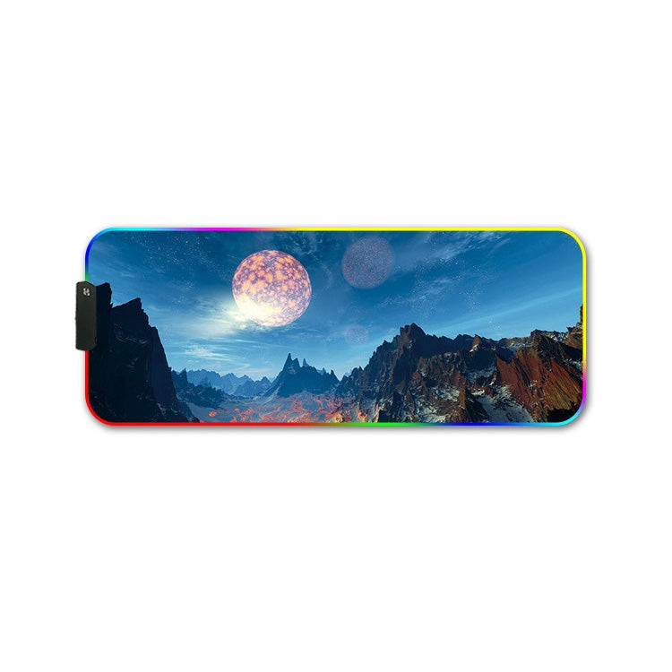 350x600x4mm F-01 Rubber Thermal Transfer RGB Luminous Non-Slip Mouse Pad(Snow Peak) - Mouse Pads by buy2fix | Online Shopping UK | buy2fix