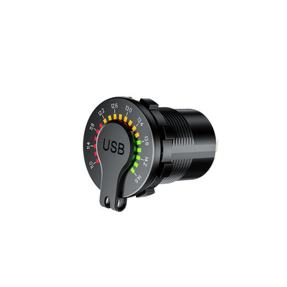 Car Motorcycle Ship Modified With Colorful Screen Display USB Dual QC3.0 Fast Charge Car Charger, Model: P20-C With Terminal - In Car by buy2fix | Online Shopping UK | buy2fix