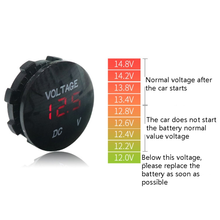 DC12-24V Automotive Battery DC Digital Display Voltage Meter Modified Measuring Instrument(White Light) - In Car by buy2fix | Online Shopping UK | buy2fix