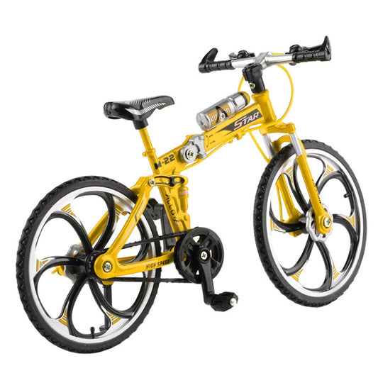 1:8 Scale Simulation Alloy Bicycle Model Mini Bicycle Toy Decoration(Folding-Yellow) - Model Toys by buy2fix | Online Shopping UK | buy2fix