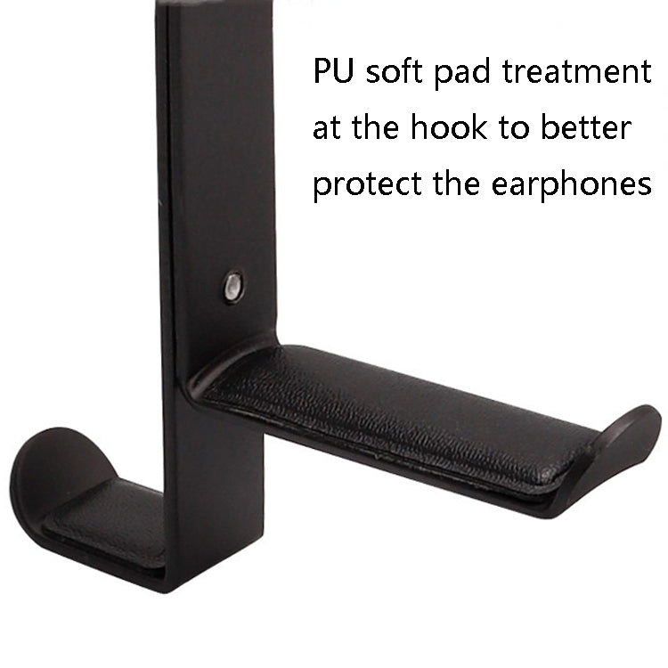 JD039 Metal Clip Earphone Holder Desktop Headset Hook(Black) - Headset Stand by buy2fix | Online Shopping UK | buy2fix