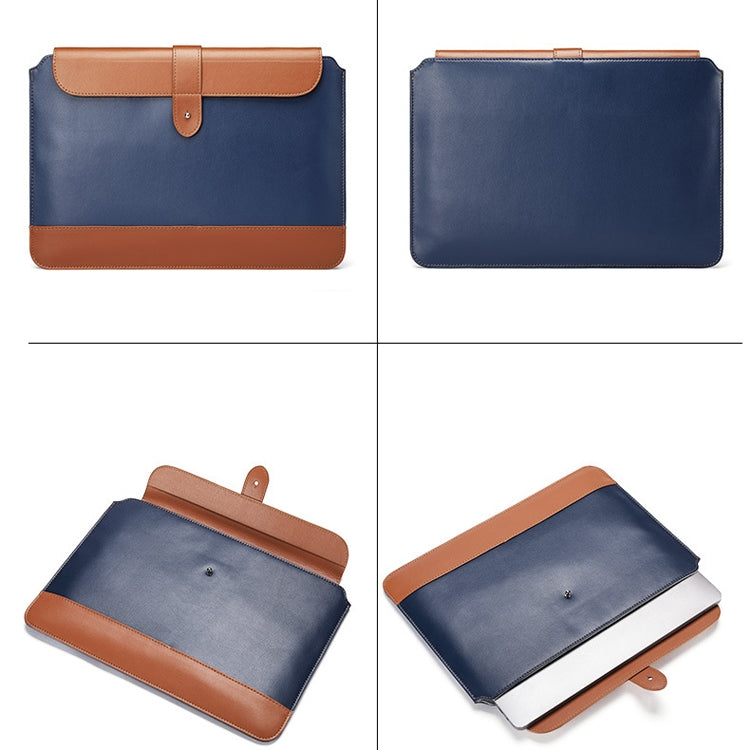 Horizontal Microfiber Color Matching Notebook Liner Bag, Style: Liner Bag  (Blue + Brown), Applicable Model: 14-15.4 Inch - 15 inch by buy2fix | Online Shopping UK | buy2fix