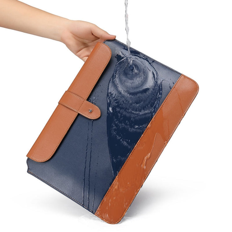 Horizontal Microfiber Color Matching Notebook Liner Bag, Style: Liner Bag+Power Bag(Blue + Brown), Applicable Model: 13  -14 Inch - 13.3 inch by buy2fix | Online Shopping UK | buy2fix