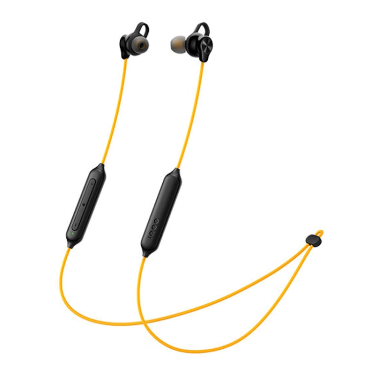 vivo IQOO Stereo Surround Sound Bluetooth Hanging Neck Magnetic Sports Earphones(Yellow) - Neck-mounted Earphone by vivo | Online Shopping UK | buy2fix