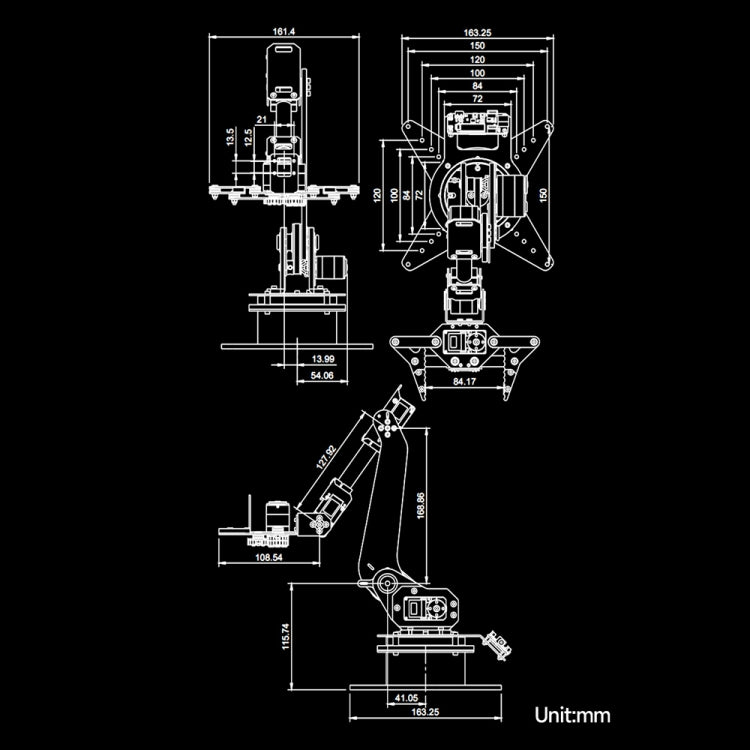 Waveshare High-Torque Serial Bus Servo, Desktop Robotic Arm Kit, Based On ESP32, 5-DOF, Plug:US Plug - Modules Expansions Accessories by Waveshare | Online Shopping UK | buy2fix