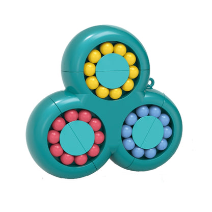 4 PCS  Rotating Magic Beans Decompression Educational Toys Children Fingertip Magic Cube Toys(Triangle Turquoise) - Magic Cubes by buy2fix | Online Shopping UK | buy2fix