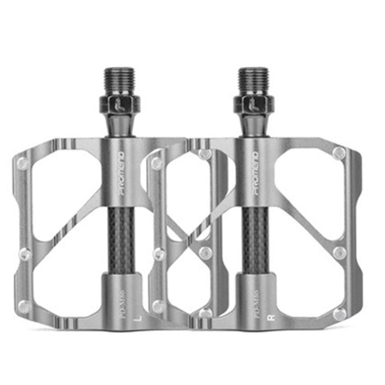 PD-M86C  1 Pair PROMEND Bicycle Road Bike Mountain Bike 3 Palin Carbon Fiber Bearing Pedal(Silver) - Outdoor & Sports by PROMEND | Online Shopping UK | buy2fix