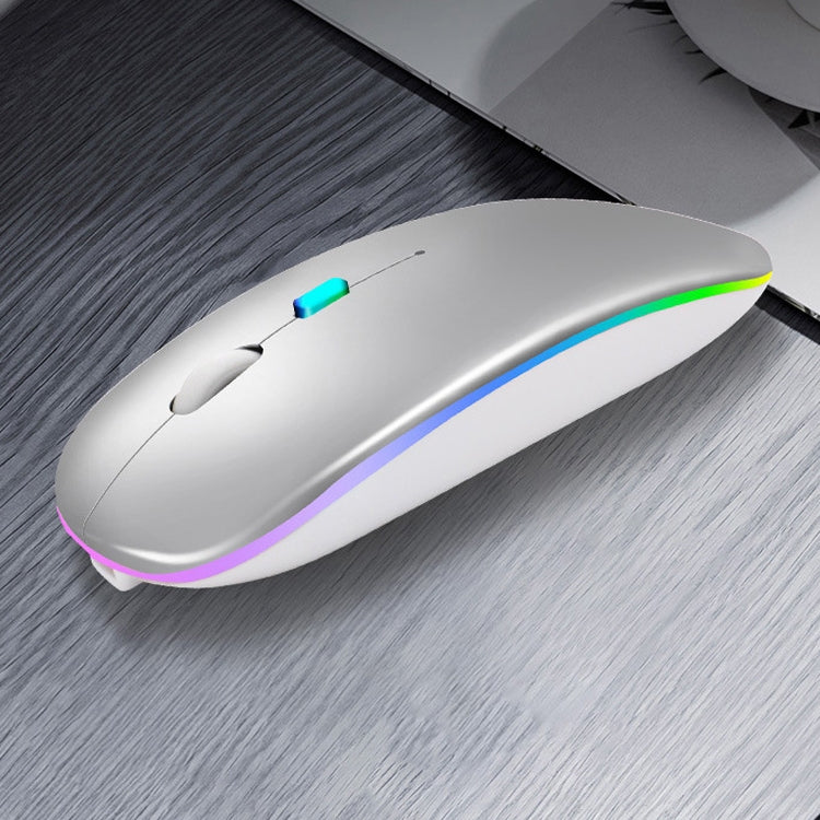 Y20 4 Keys Colorful Glow Charging Mute Mouse Notebook Game Wireless Mouse, Colour: 2.4G + Bluetooth (Silver) - Wireless Mice by buy2fix | Online Shopping UK | buy2fix