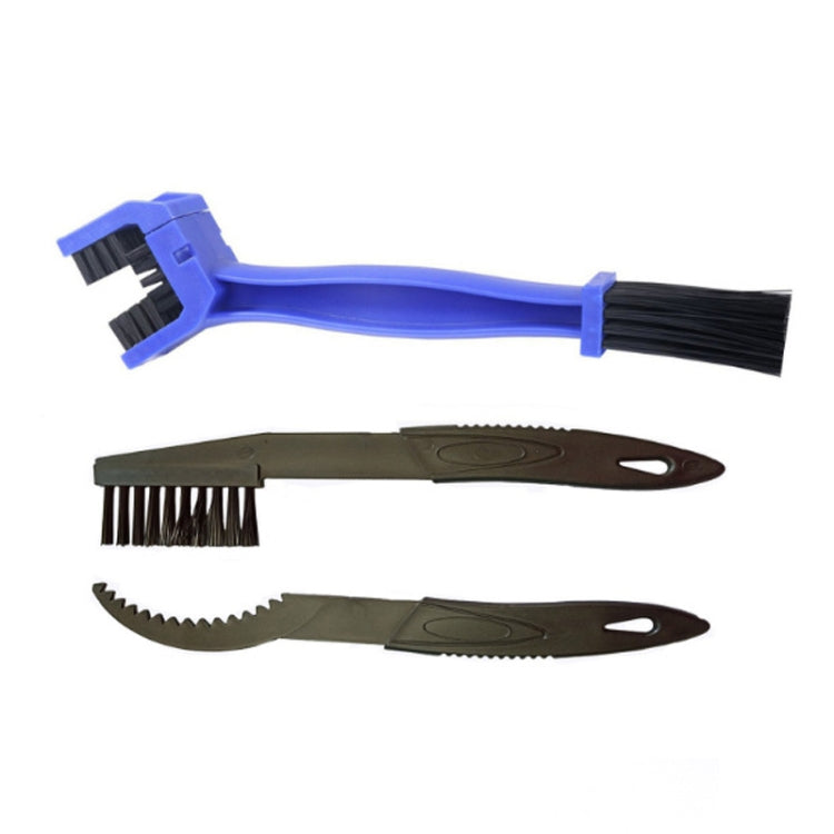 5 Set BG-7168 Bicycle And Motorcycle Cleaning Brush Three-Sided Chain Brush, Colour: Blue + Small Brush - Outdoor & Sports by buy2fix | Online Shopping UK | buy2fix