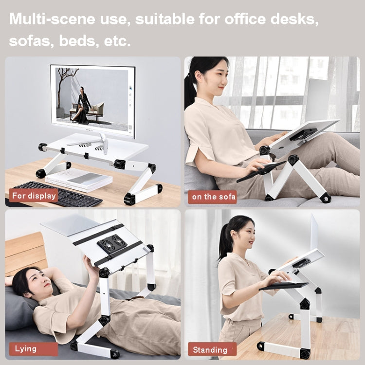 Oatsbasf Folding Computer Desk Laptop Stand Foldable Lifting Heightening Storage Portable Rack,Style: L02  Black - Laptop Stand by Oatsbasf | Online Shopping UK | buy2fix