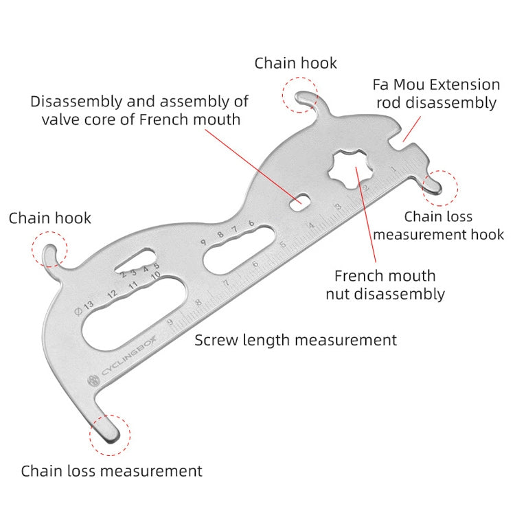 3 PCS CYCLINGBOX Mountain Bicycle Chain Wear Measuring Ruler Measuring Chain Ruler Inspection Tool(Black) - Outdoor & Sports by CYCLINGBOX | Online Shopping UK | buy2fix