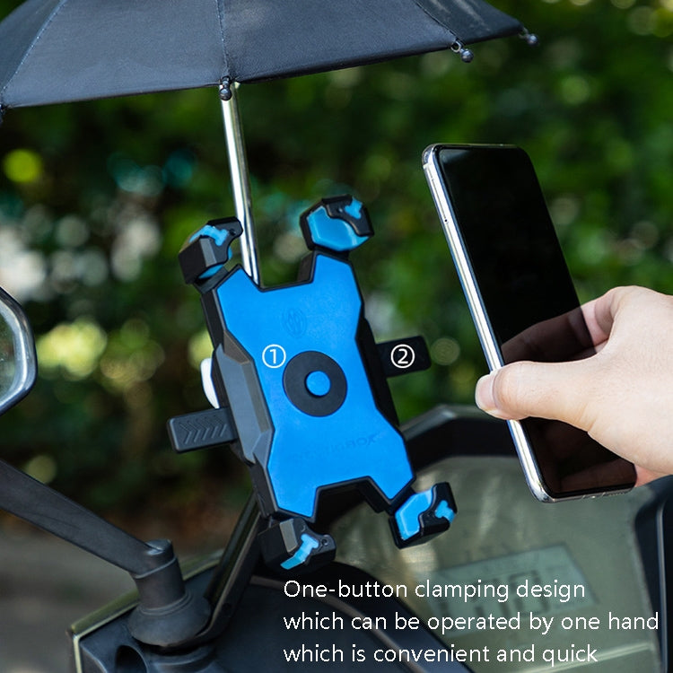 CYCLINGBOX Bicycle Mobile Phone Bracket With Parasol Rider Mobile Phone Frame, Style: Handlebar Installation (Black) - Holders by CYCLINGBOX | Online Shopping UK | buy2fix