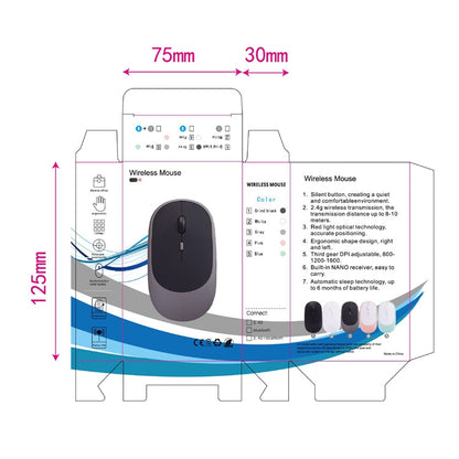 M030 4 Keys 1600DPI Laptop Office Mute Mouse, Style: Wireless (Blue) - Wireless Mice by buy2fix | Online Shopping UK | buy2fix