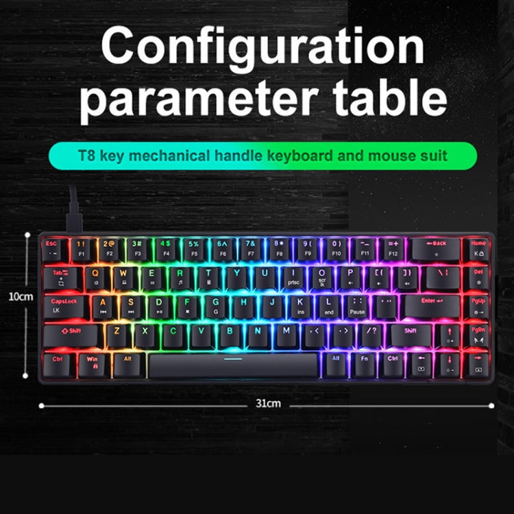 T8 68 Keys Mechanical Gaming Keyboard RGB Backlit Wired Keyboard, Cable Length:1.6m(Black Tea Shaft) - Wired Keyboard by buy2fix | Online Shopping UK | buy2fix