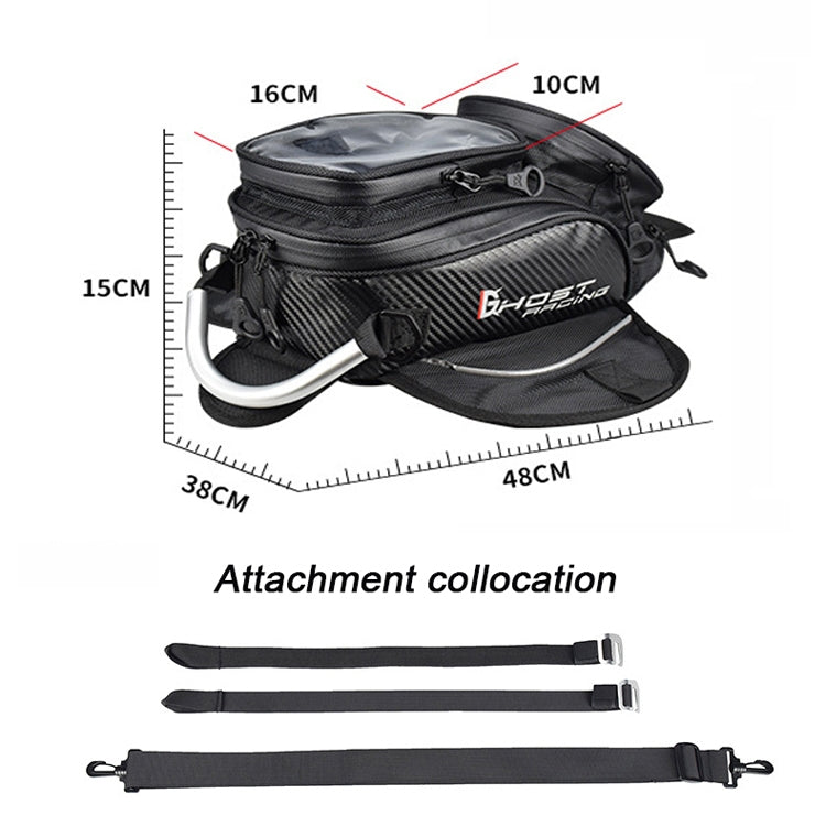 GHOST RACING GR-YXB08 Motorcycle Bag Touch Navigation Fuel Tank Package Dust Waist Bag(With Magnet (Black)) - In Car by GHOST RACING | Online Shopping UK | buy2fix