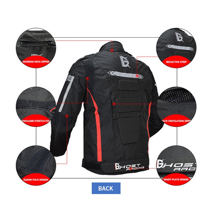 GHOST RACING GR-Y07 Motorcycle Cycling Jacket Four Seasons Locomotive Racing Anti-Fall Cloth, Size: M(Black) - In Car by GHOST RACING | Online Shopping UK | buy2fix