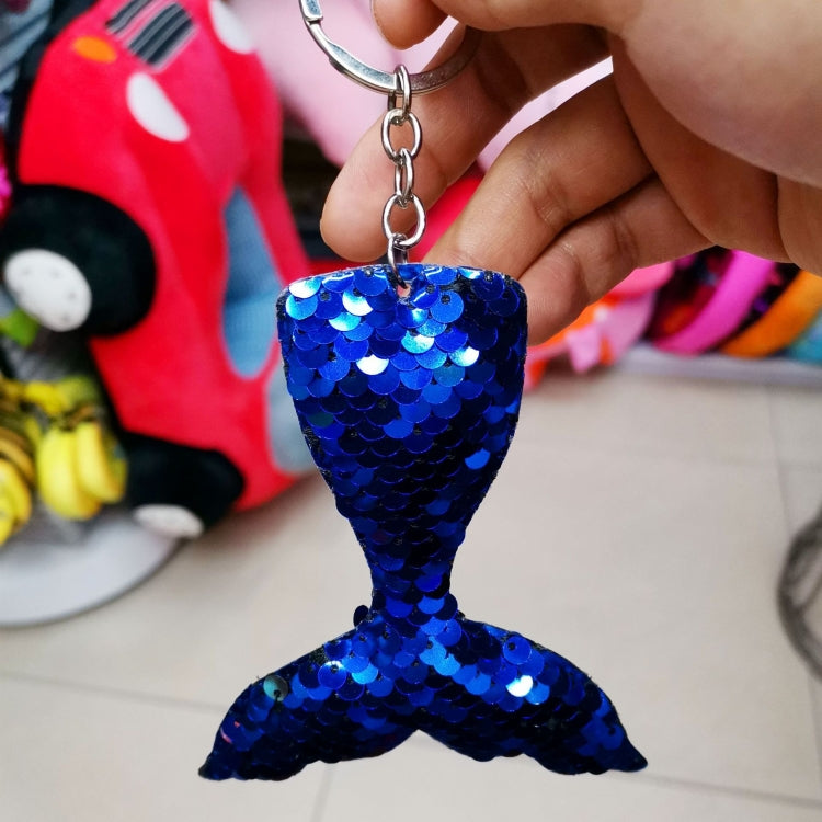 10 PCS Reflective Mermaid Keychain Sequins Mermaid Tail Accessories Car Luggage Pendant(AB Purple 60) - In Car by buy2fix | Online Shopping UK | buy2fix