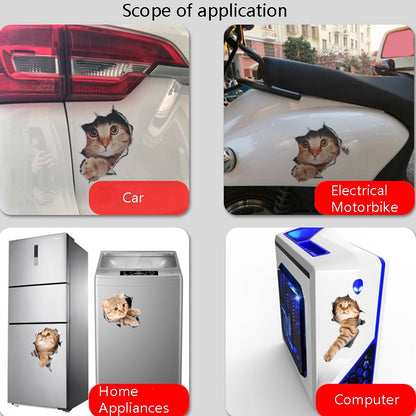 4 PCS Style 3 Small 3D Stereo Cat Car Sticker Car Body Scratches And Occlusion Stickers - In Car by buy2fix | Online Shopping UK | buy2fix