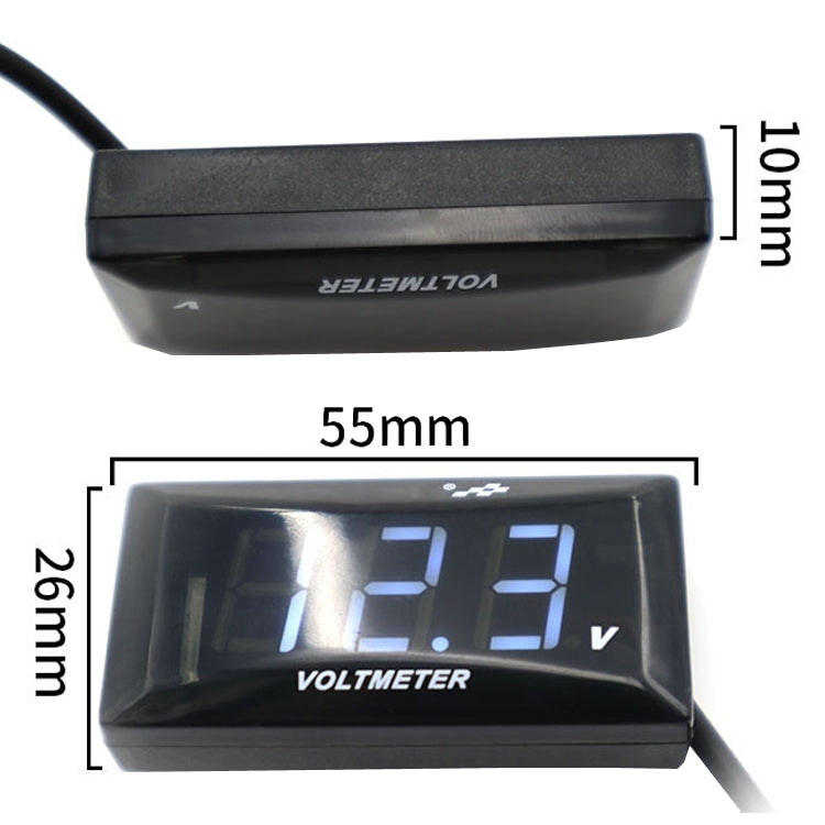 12-150V Motorcycle LCD Display Voltage(White Light) - In Car by buy2fix | Online Shopping UK | buy2fix