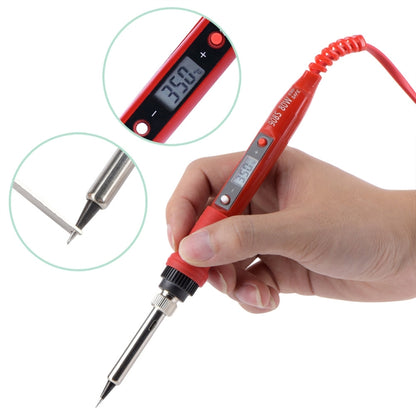 Metallic LCD Temperature Regulating Soldering Iron And Soldering Iron Tip Set Electric Soldering Iron Welding Tool(220V EU Plug Silver Head Red) - Home & Garden by buy2fix | Online Shopping UK | buy2fix