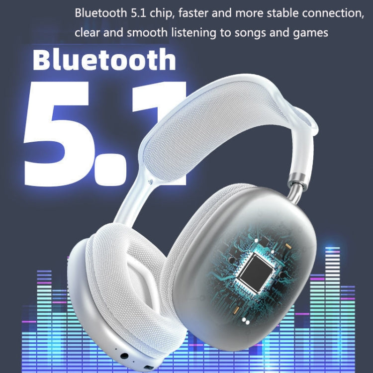 P9 Bluetooth 5.1 Subwoofer Wireless Headset Support AUX / TF Card(White) - Apple Accessories by buy2fix | Online Shopping UK | buy2fix