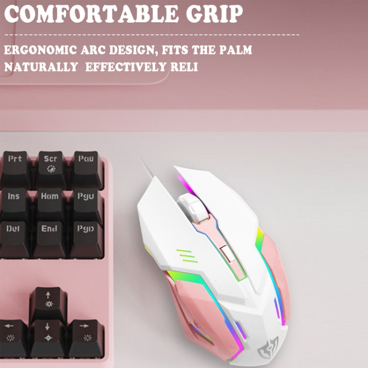 Shipadoo LD-122 4 in 1 Girly Glowing Keyboard + Mouse + Earphone + Mouse Pad Set(Black Punk) - Wired Keyboard by Shipadoo | Online Shopping UK | buy2fix
