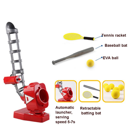 2 in 1 Tennis & Baseball Automatic Serving Machine(Red) - Toy Sports by buy2fix | Online Shopping UK | buy2fix