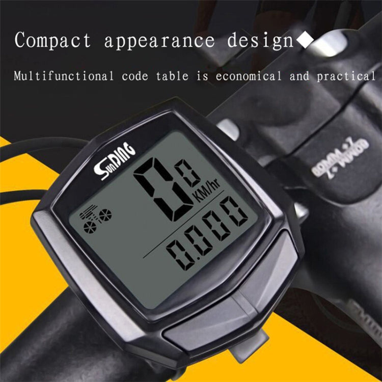 SUNDING SD-581 Bicycle Wired Code Meter Speedometer Odometer(English Display) - Speedometers by SUNDING | Online Shopping UK | buy2fix
