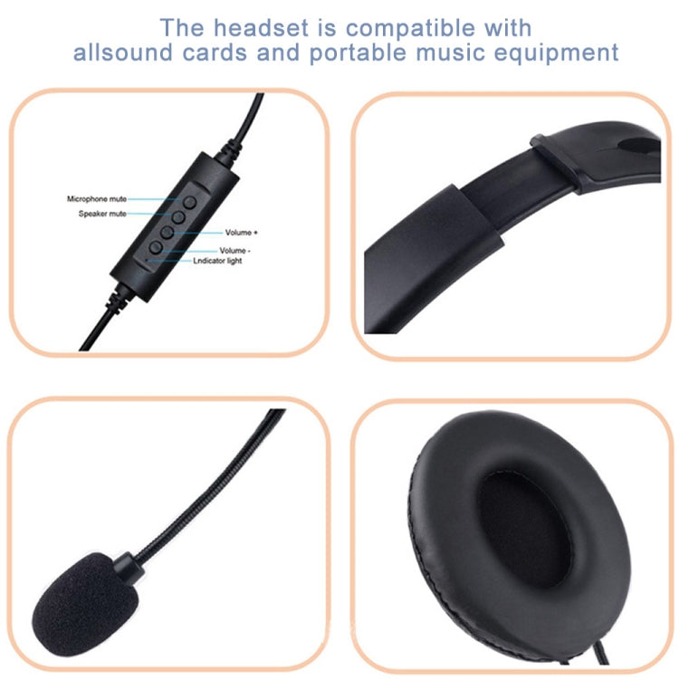 Head-Mounted Wired Headset With Microphone, Style: GAE-440 A - Multimedia Headset by buy2fix | Online Shopping UK | buy2fix