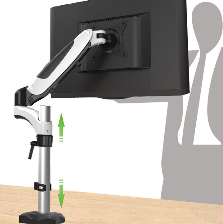 Gibbon Mounts Desktop Lifting Rotating Computer Monitor Stand, Specification Table Clip White GM112C - Laptop Stand by Gibbon Mounts | Online Shopping UK | buy2fix