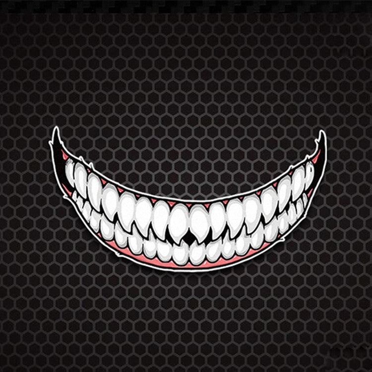 5 PCS J06 Motorcycle Helmet Sticker Large Teeth - In Car by buy2fix | Online Shopping UK | buy2fix