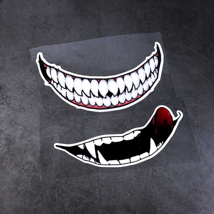 5 PCS J06 Motorcycle Helmet Sticker Large Teeth - In Car by buy2fix | Online Shopping UK | buy2fix