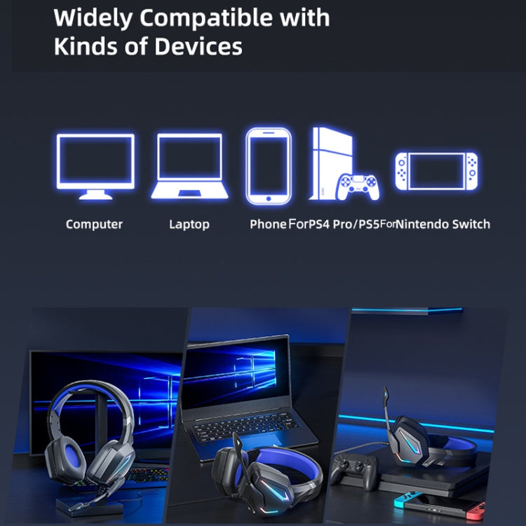 Soyto SY-G20 RGB Dual Streamer Gaming Computer Headset, Style: Non-luminous Version (Black Blue) - Multimedia Headset by Soyto | Online Shopping UK | buy2fix