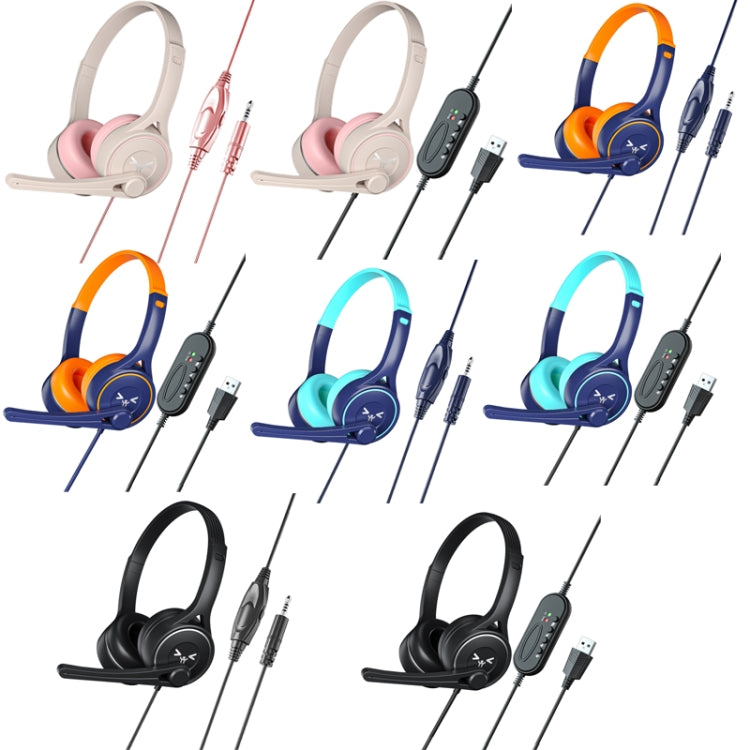 Soyto SY-G30 Online Class Computer Headset, Plug: USB  (Blue Orange) - Multimedia Headset by Soyto | Online Shopping UK | buy2fix