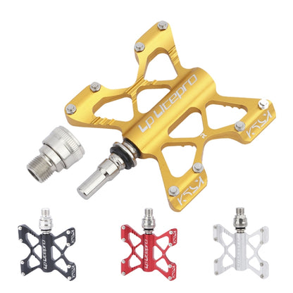 LP LitePro K5 Folding Bkie Aluminum Alloy Bearin Pedals(Golden) - Pedals by LP LitePro | Online Shopping UK | buy2fix