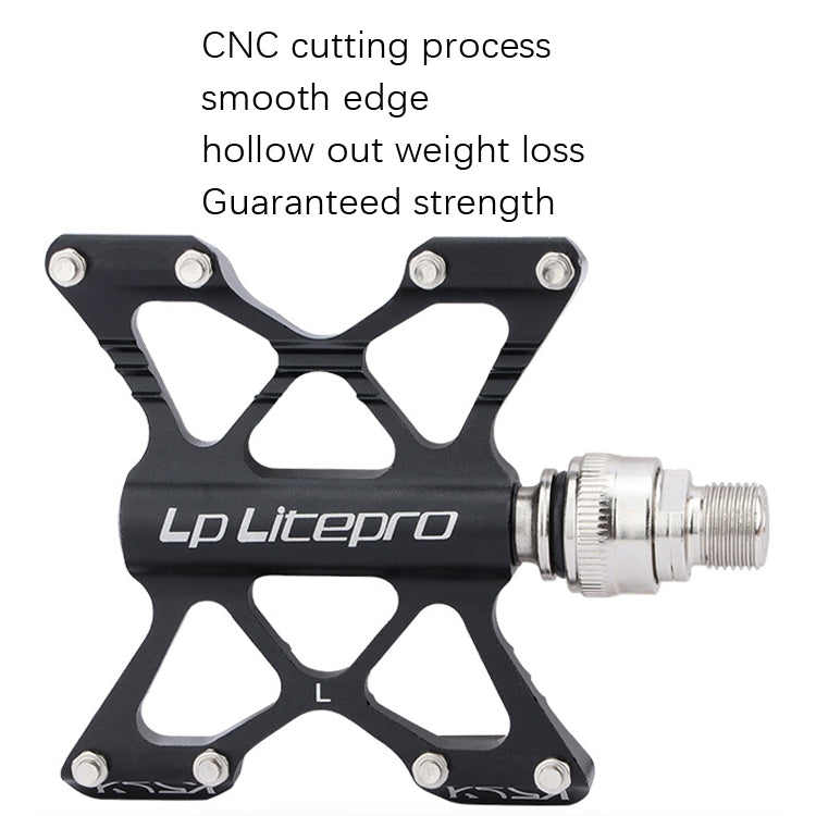 LP LitePro K5 Folding Bkie Aluminum Alloy Bearin Pedals(Golden) - Pedals by LP LitePro | Online Shopping UK | buy2fix