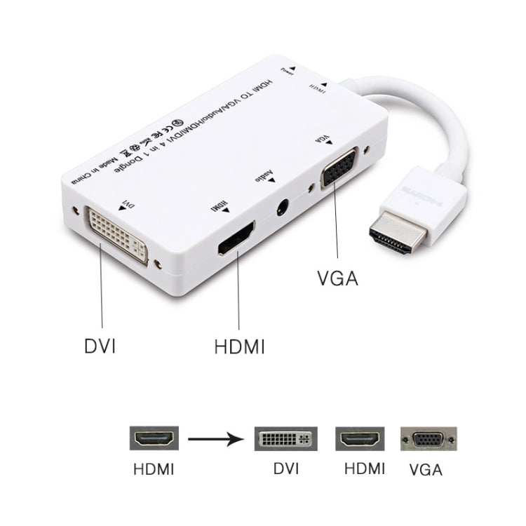 Cabledeconn D0407 HDMI VGA DVI Connection HDTV Monitor Cable(White) - Converter by buy2fix | Online Shopping UK | buy2fix